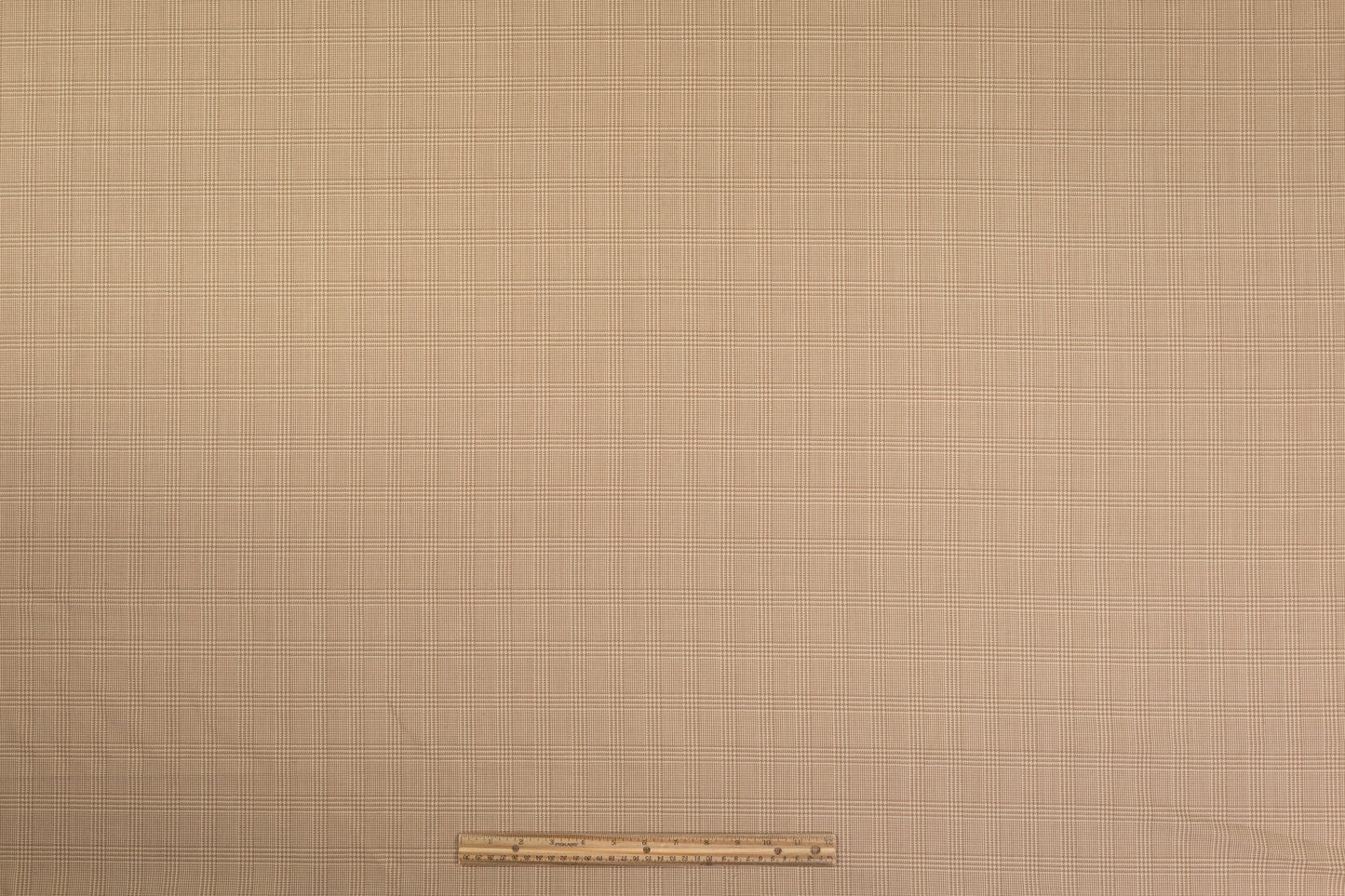 Glen Checked Italian Wool Suiting - Tan