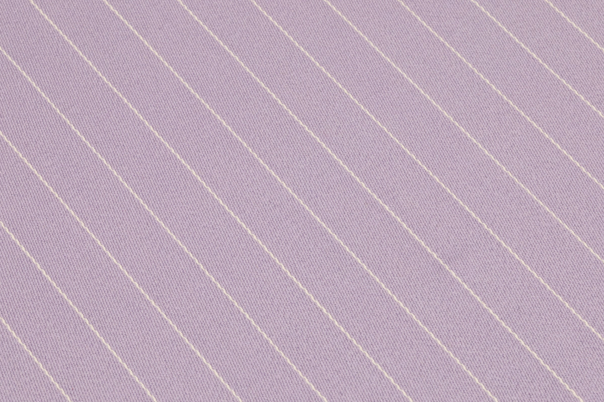 Pin Striped Italian Satin Faille Wool Suiting - Lavender