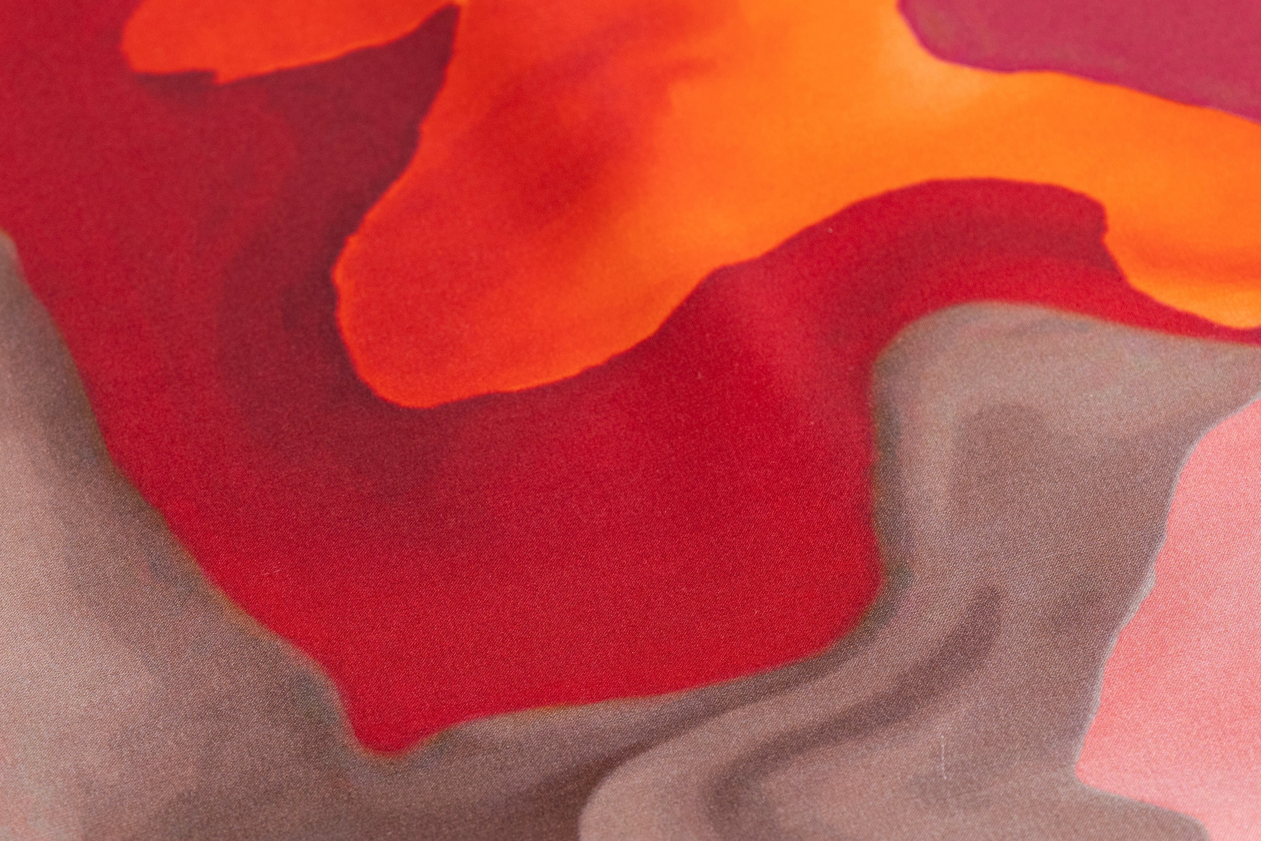Abstract Italian Silk Charmeuse - Pink / Orange / Red / Taupe
