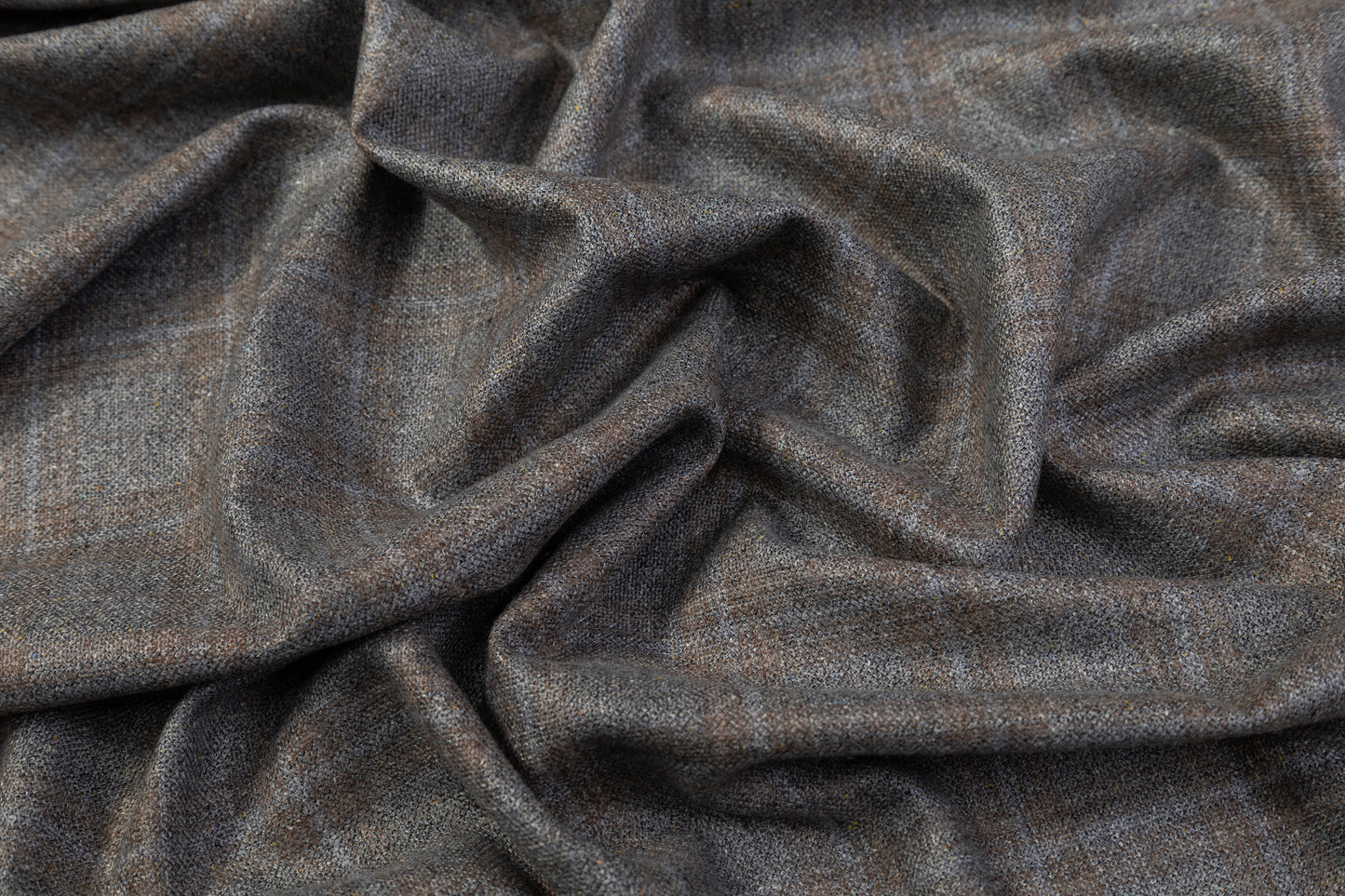Checked Italian Wool Suiting - Cool Gray / Brown