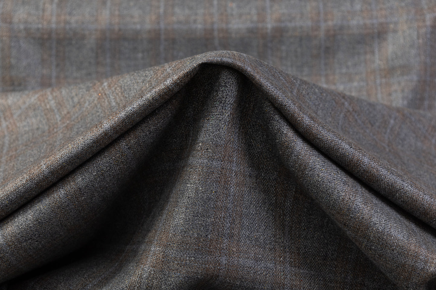 Checked Italian Wool Suiting - Cool Gray / Brown