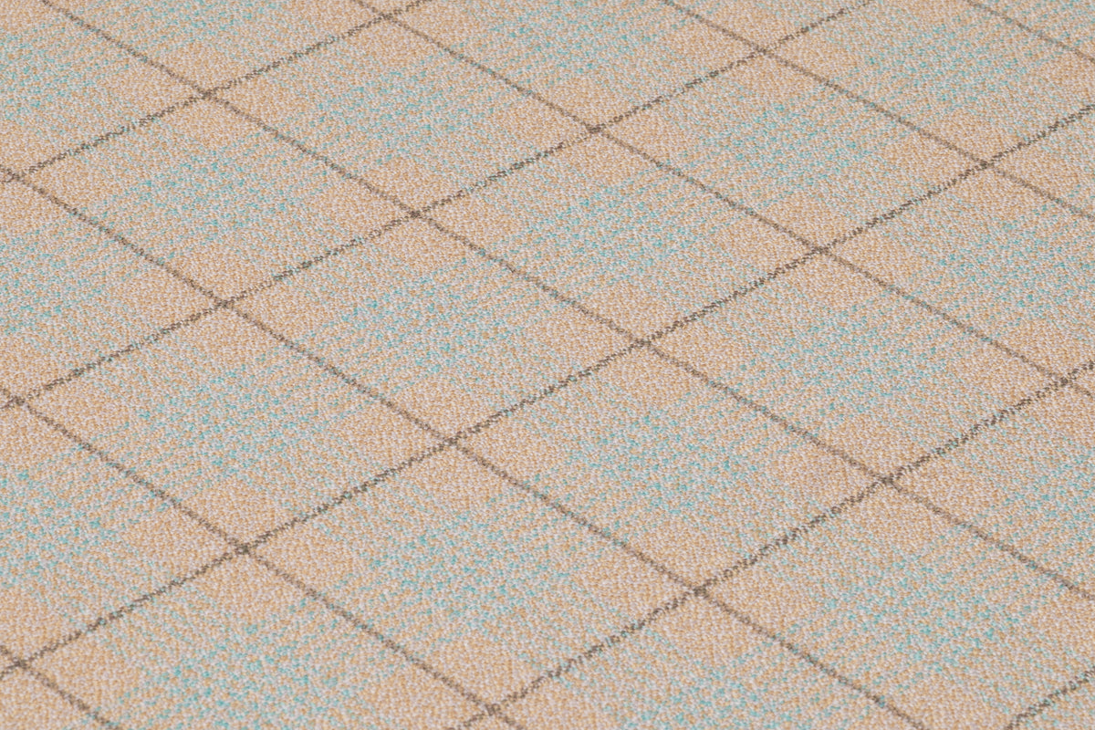Checked Italian Wool Suiting - Taupe / Blue