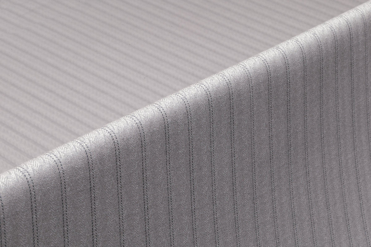 Arrow Striped Italian Wool Suiting - Gray