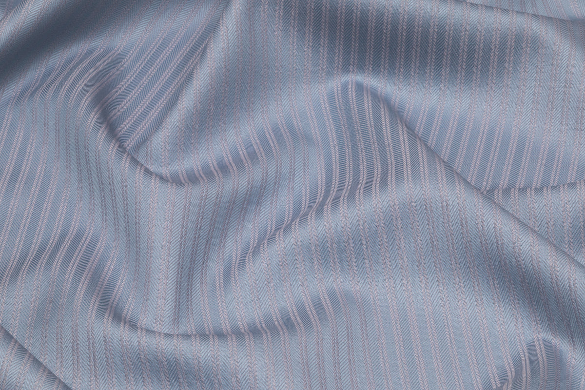 Striped Italian Wool Suiting - Blue