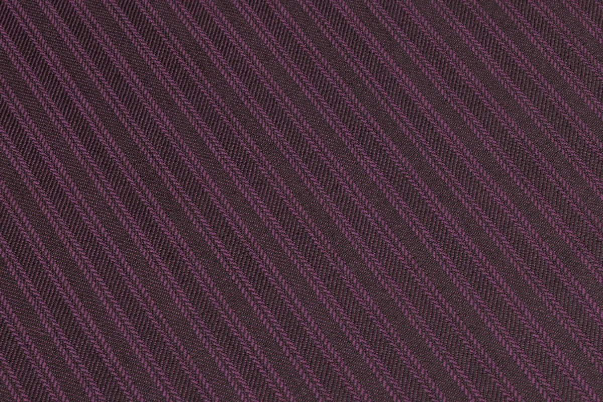 Striped Italian Wool Suiting - Deep Plum