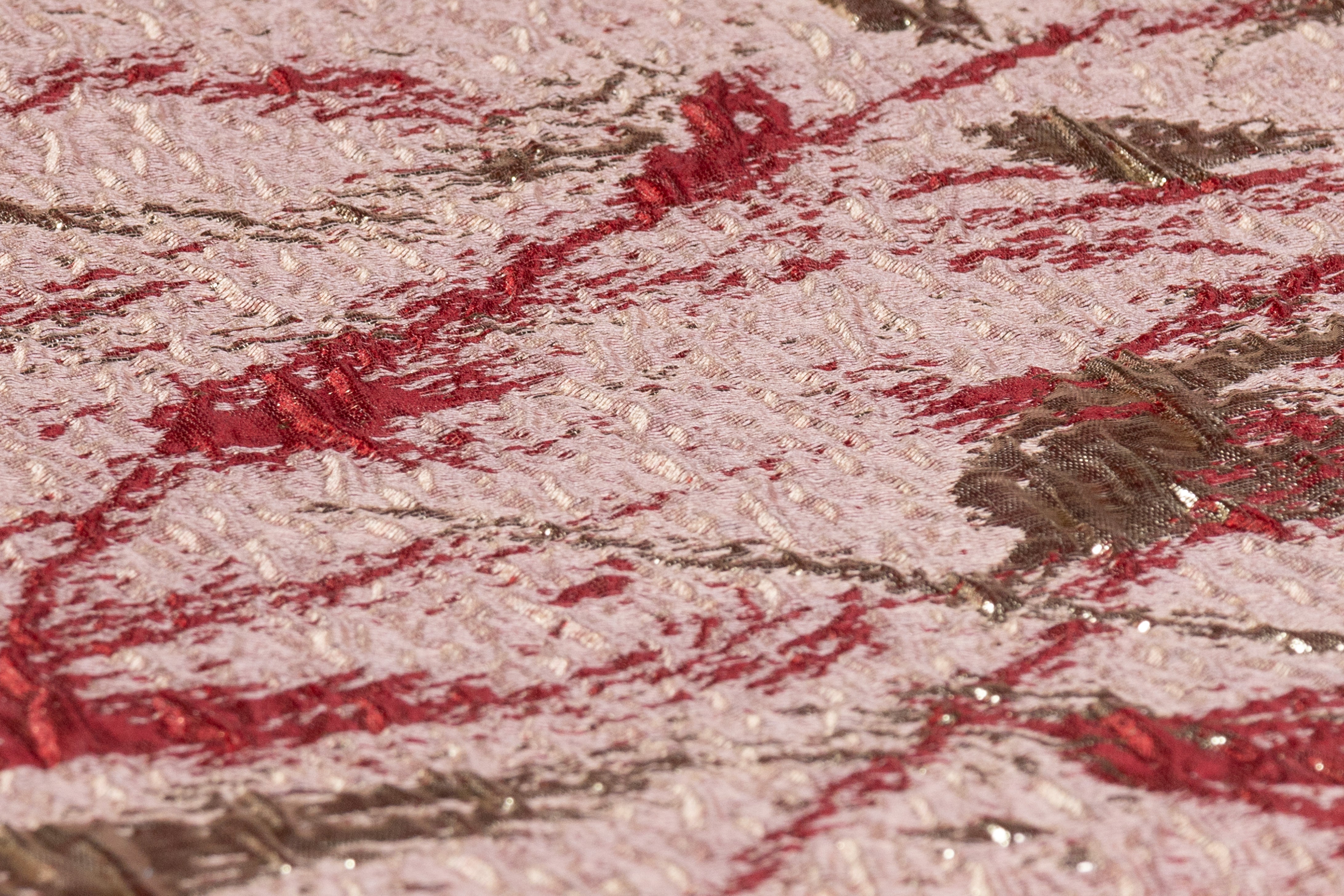 Abstract Metallic Cloqué Brocade - Pink / Gold