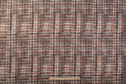 Double Faced Italian Linen Jacquard - Brown