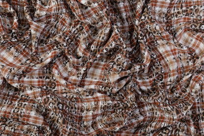 Double Faced Italian Linen Jacquard - Brown