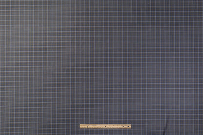 Checked Italian Wool Suiting - Gray / Blue