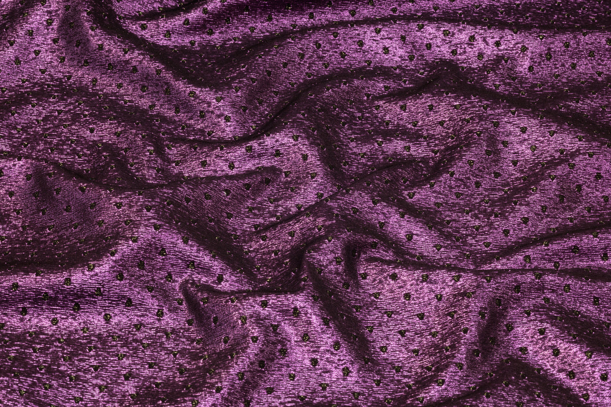 Double Faced Dotted Metallic Italian Brocade - Amethyst / Green
