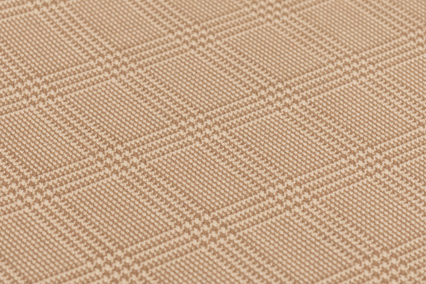 Glen Checked Italian Wool Suiting - Tan