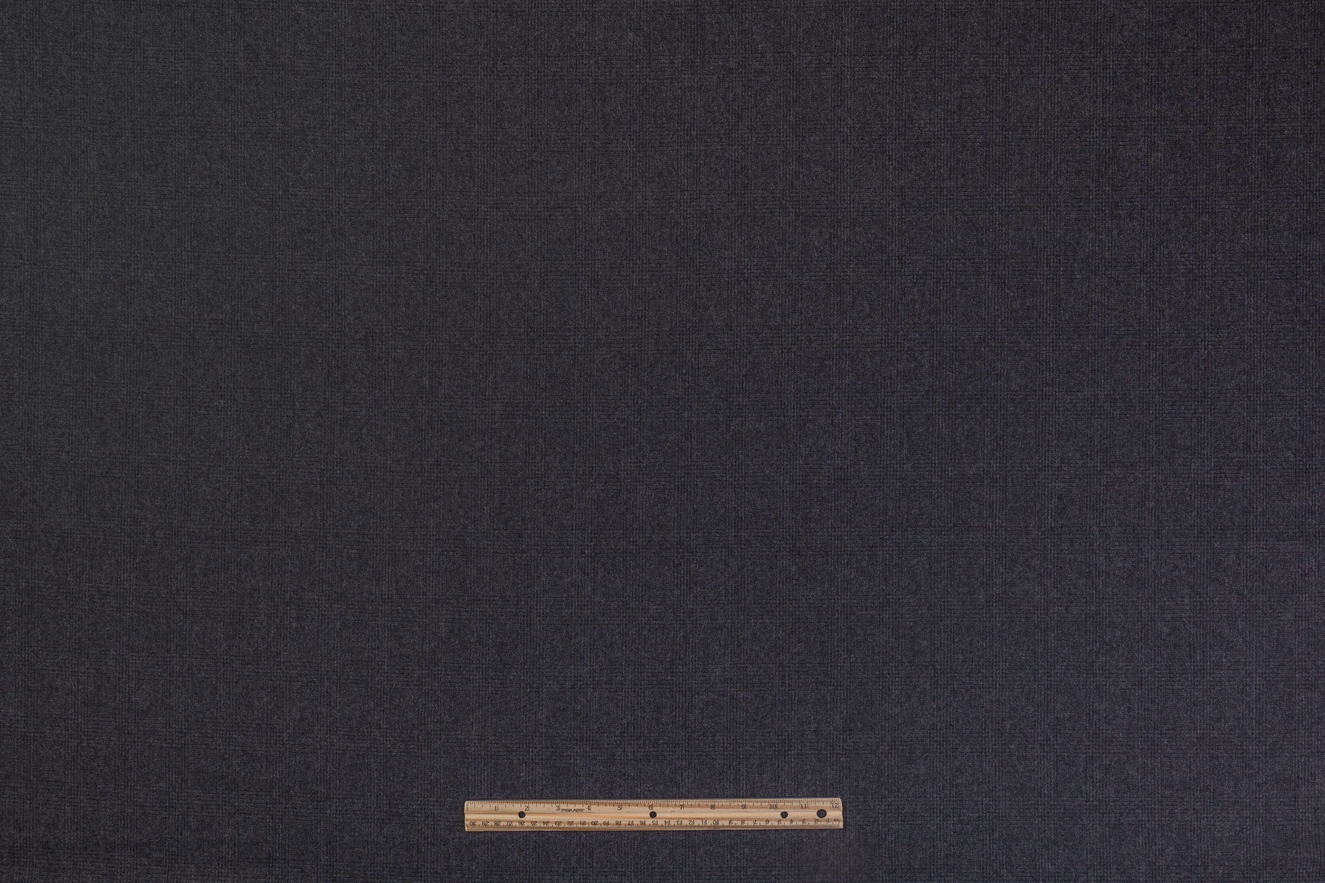 Subtle Checked English Wool Suiting - Charcoal Gray