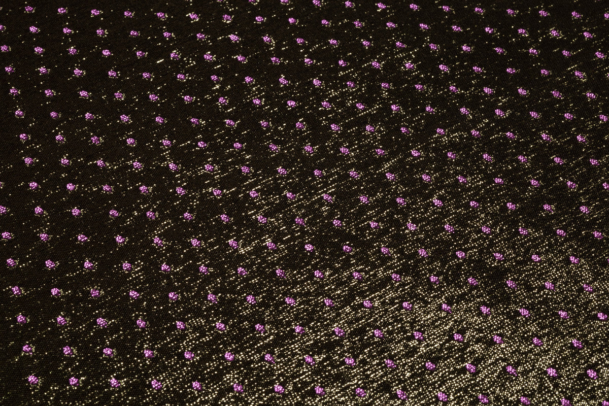 Double Faced Dotted Metallic Italian Brocade - Amethyst / Green