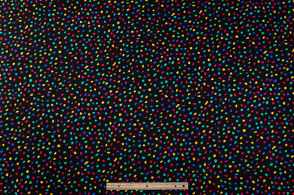 Printed Italian Cotton Pique - Black / Multicolor
