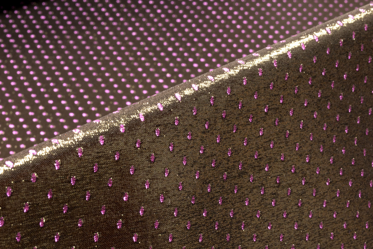 Double Faced Dotted Metallic Italian Brocade - Amethyst / Green