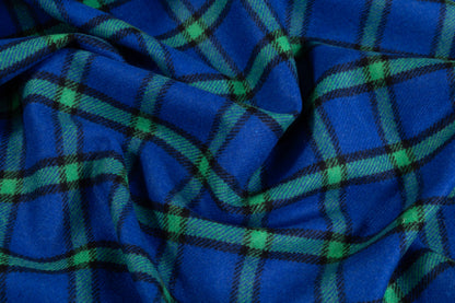 Checked Italian Wool Blend - Blue / Green
