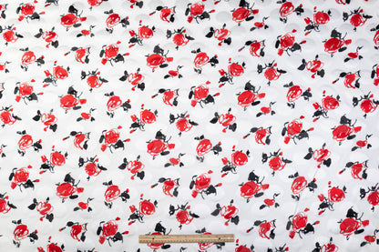 Printed Italian Cotton Fil Coupé - Red / Black / White