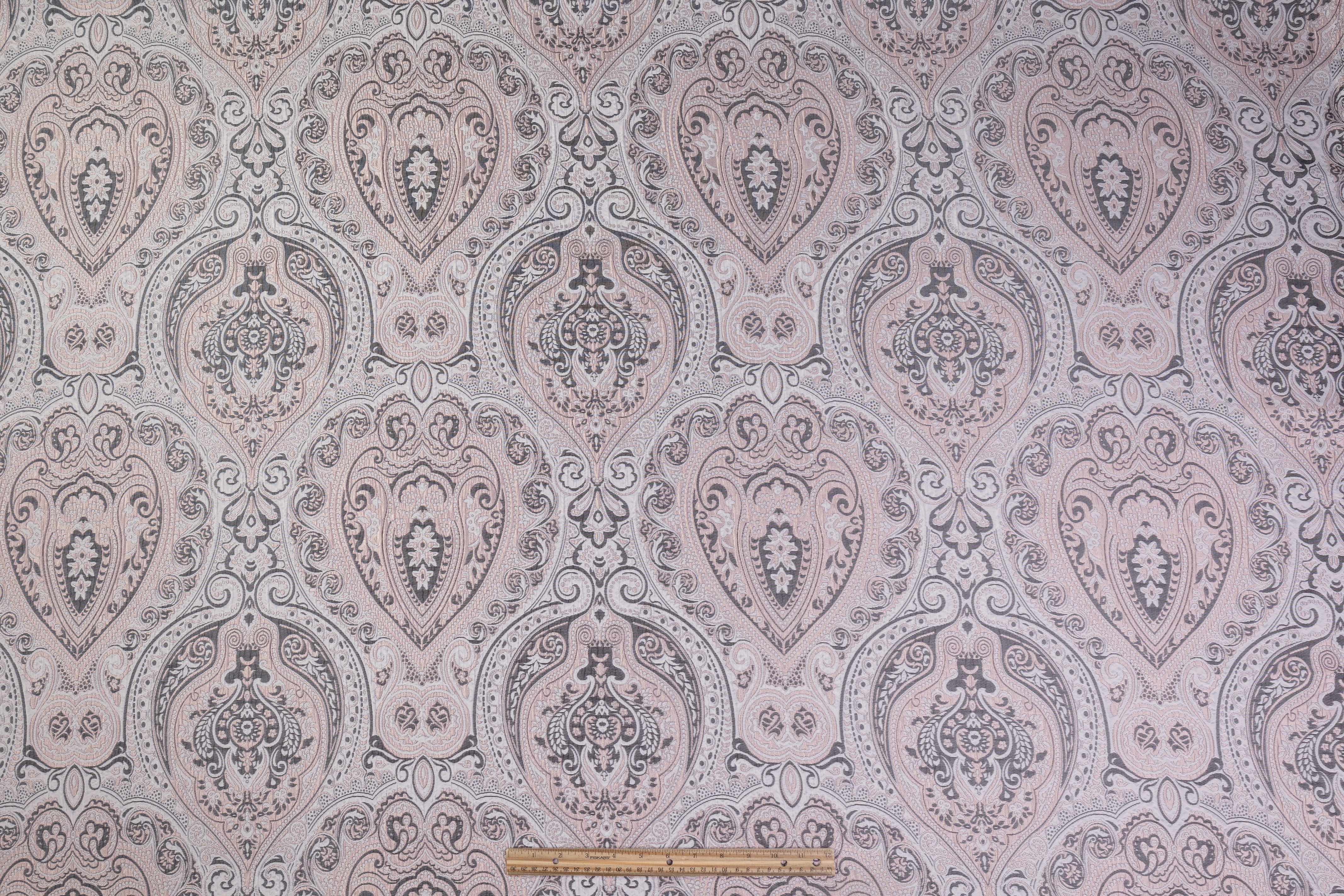 Damask Italian Brocade - Blush / Gray
