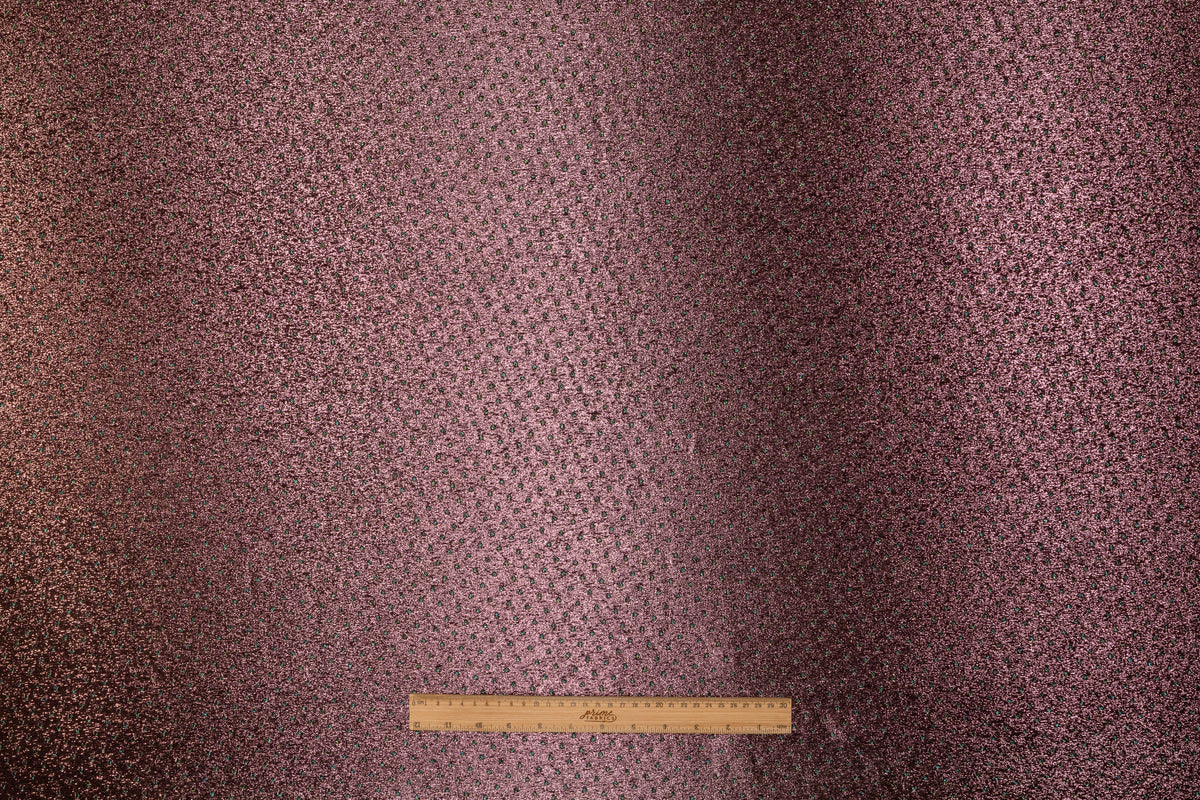 Double Faced Dotted Metallic Italian Brocade - Emerald Green / Metallic Rose