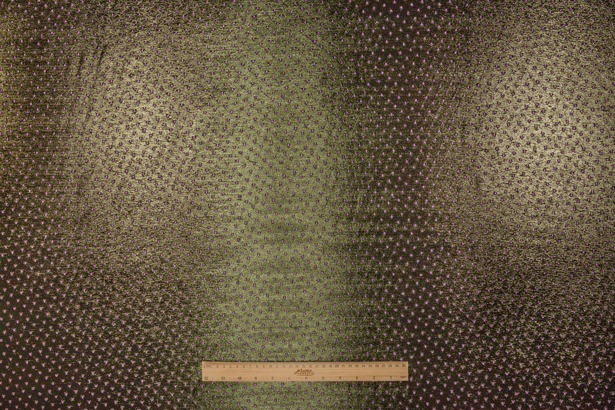 Double Faced Dotted Metallic Italian Brocade - Amethyst / Green