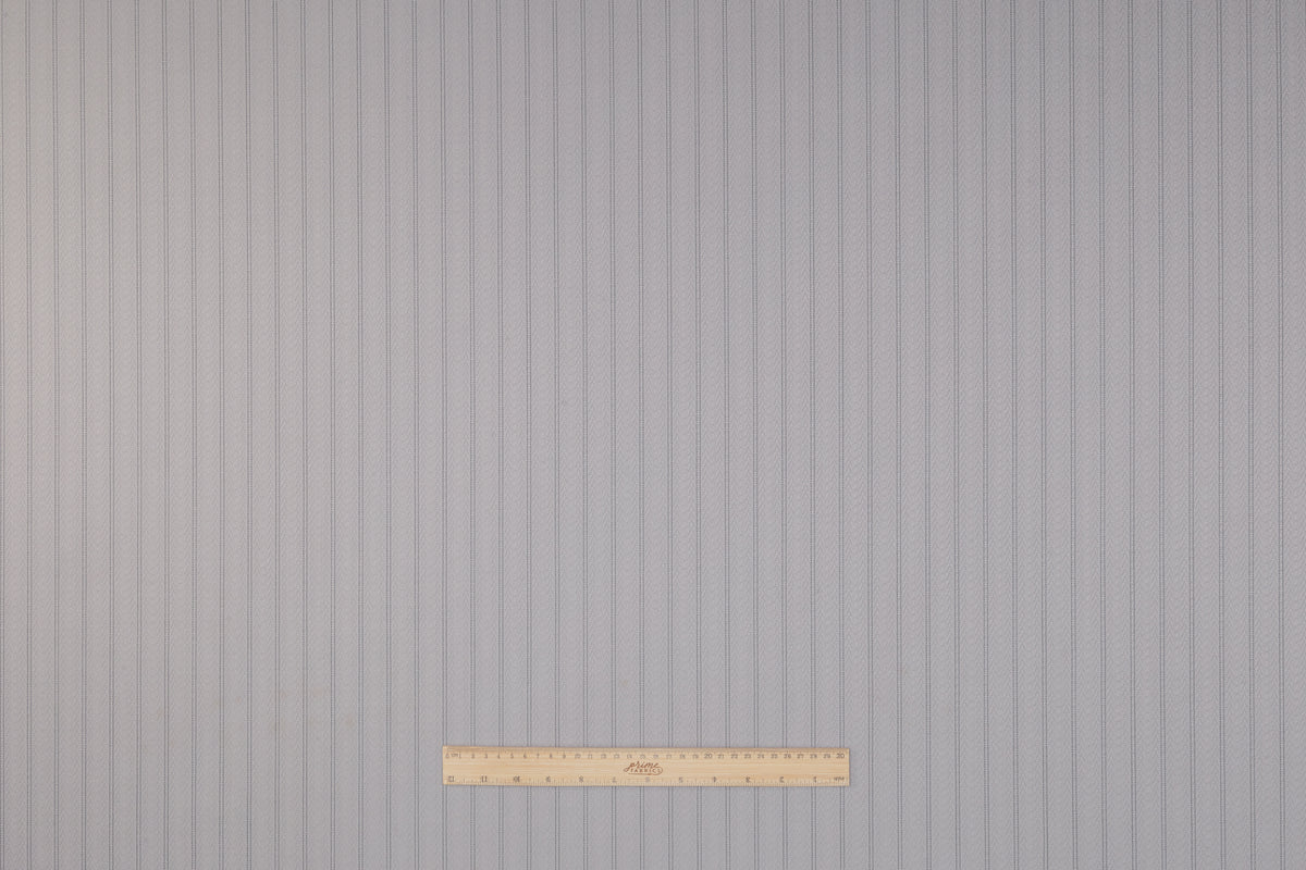 Arrow Striped Italian Wool Suiting - Gray