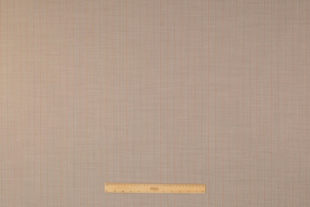 Striped Italian Wool Suiting - Taupe