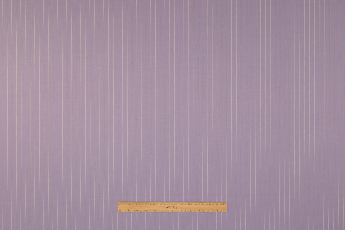 Pin Striped Italian Satin Faille Wool Suiting - Lavender