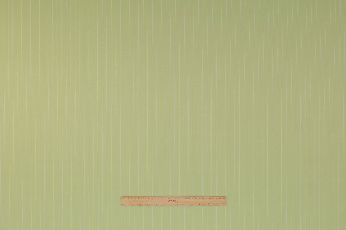 Pin Striped Italian Satin Faille Wool Suiting - Pistachio Green