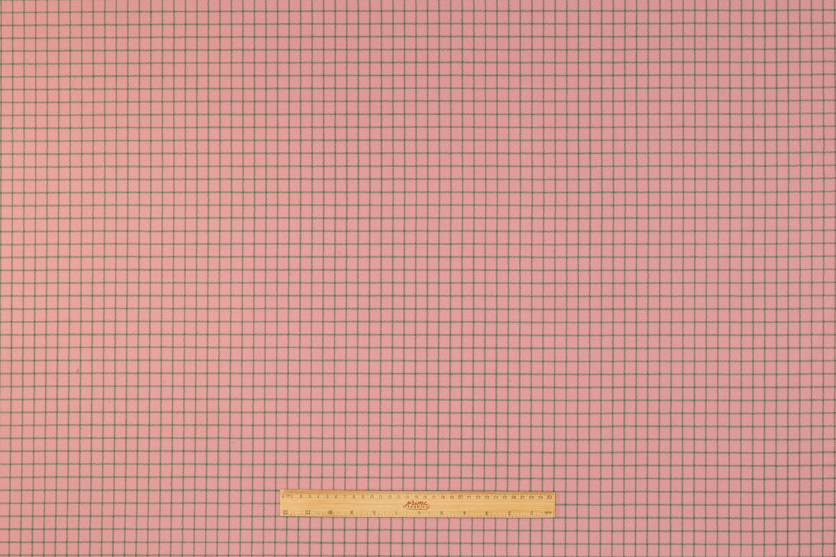 Checked Italian Wool Suiting - Pink / Green