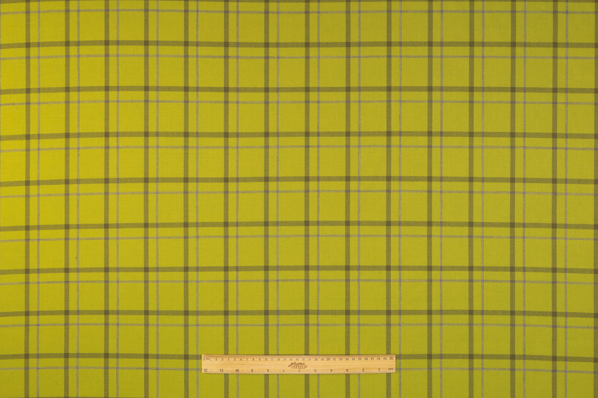 Tartan Italian Wool Suiting - Chartreuse Green