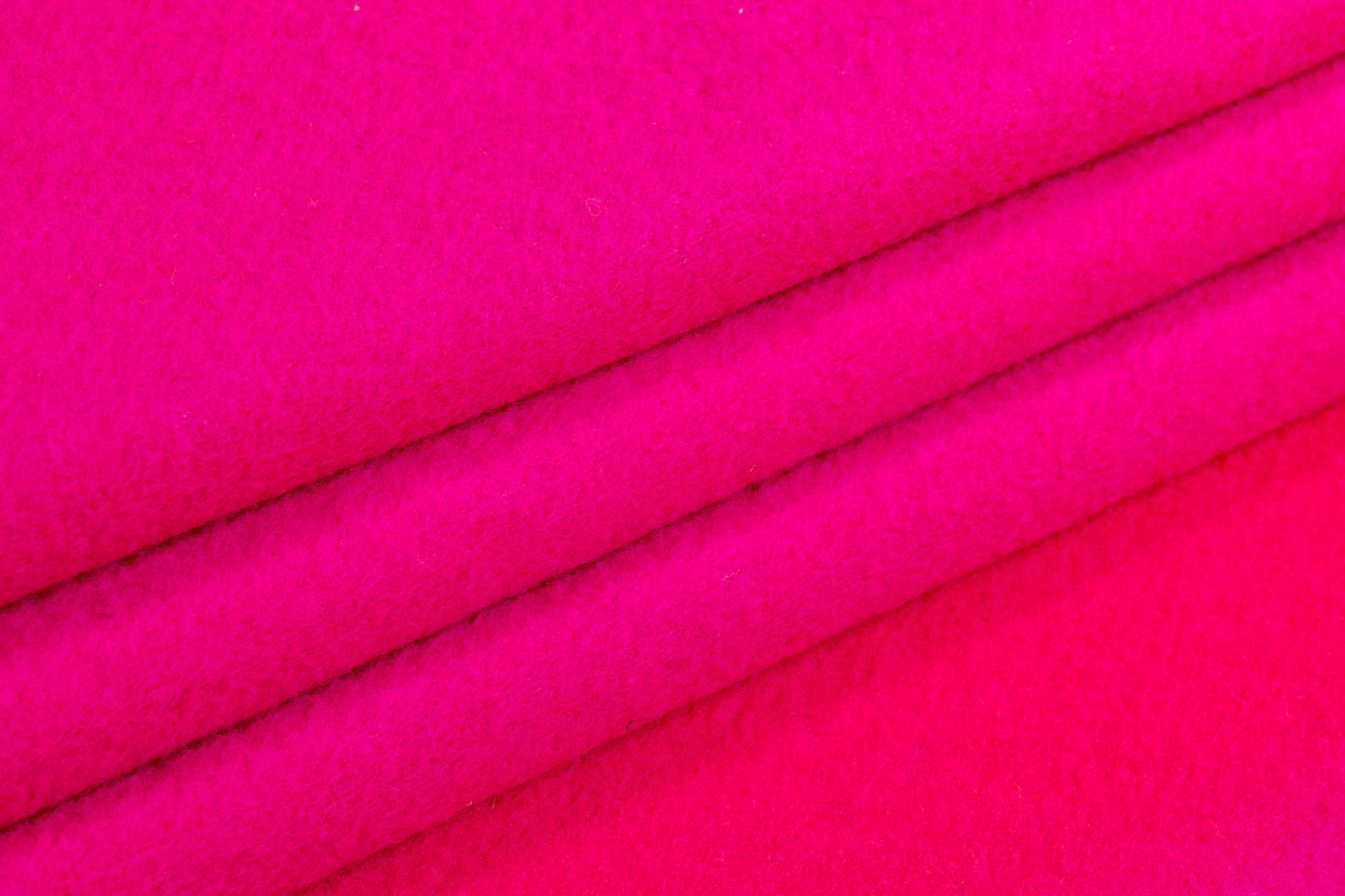 Double-Faced Italian Boiled Wool Coating - Magenta / Orange