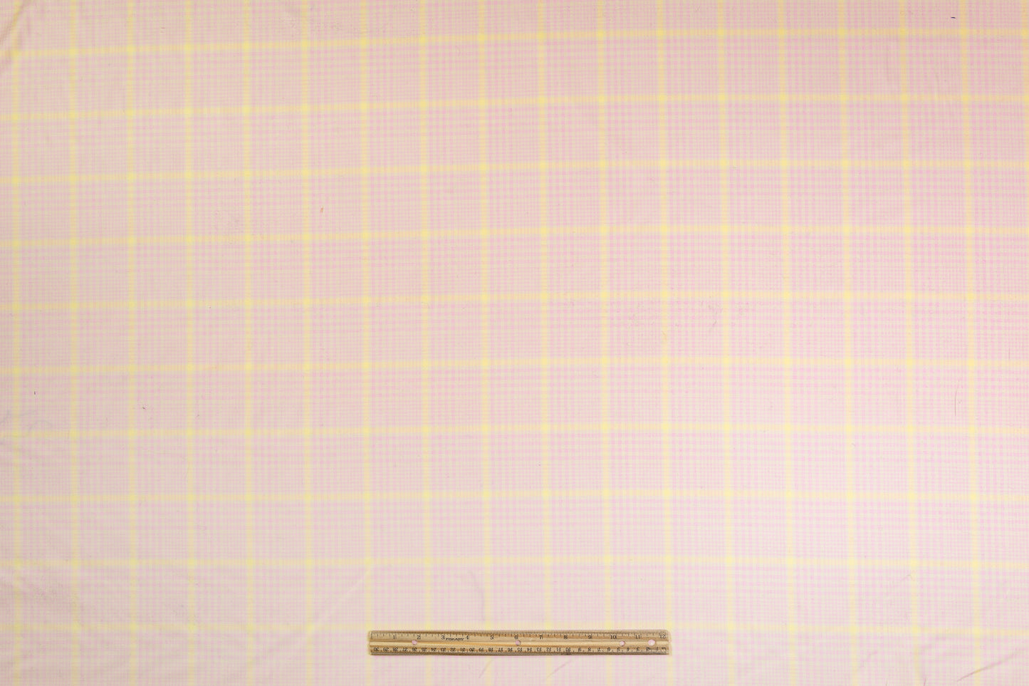 Checked Italian Silk and Wool Suiting - Pink / Yellow