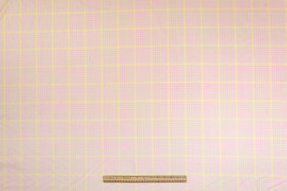 Checked Italian Silk and Wool Suiting - Pink / Yellow