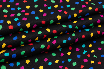 Printed Italian Cotton Pique - Black / Multicolor