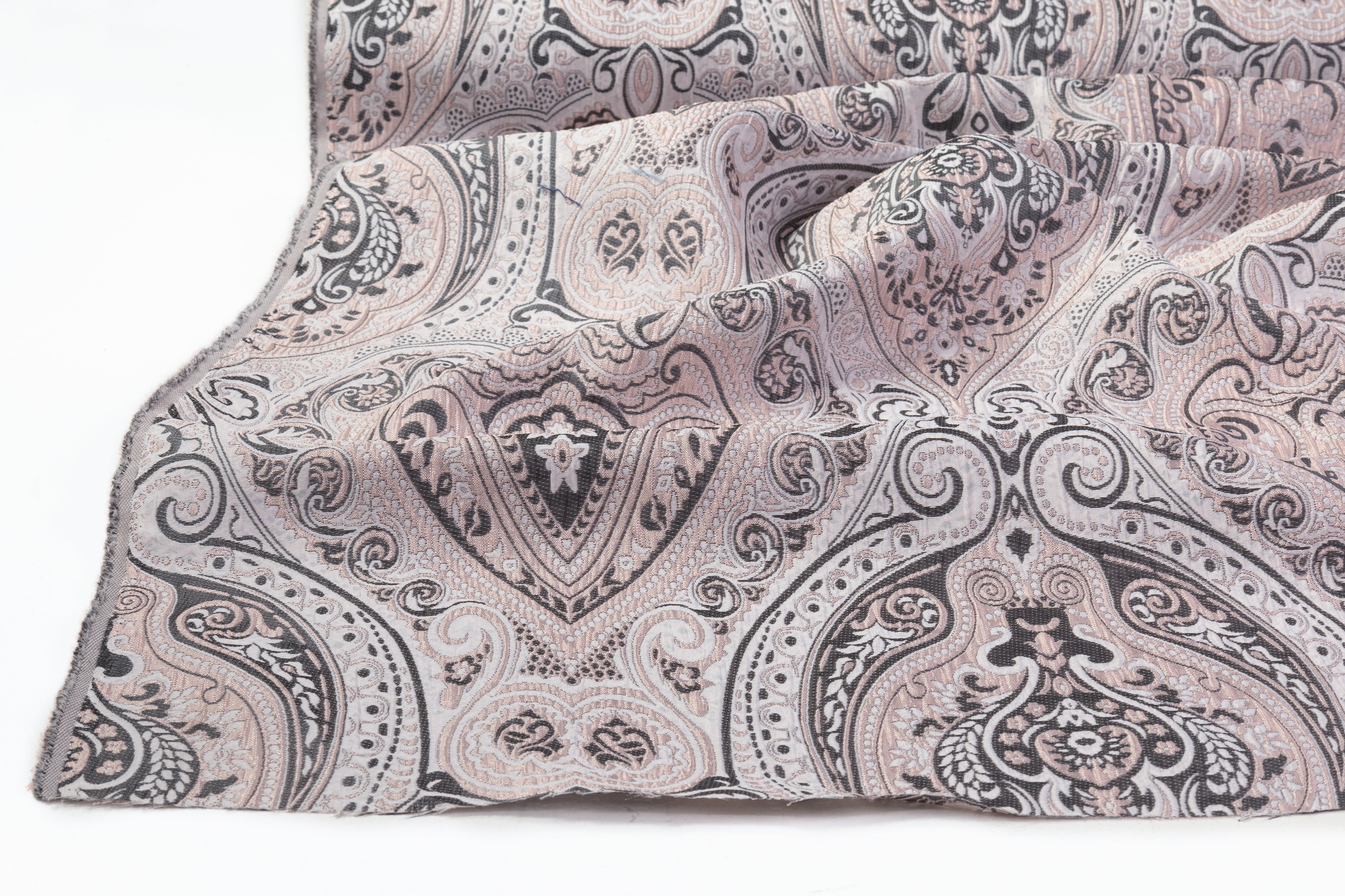 Damask Italian Brocade - Blush / Gray