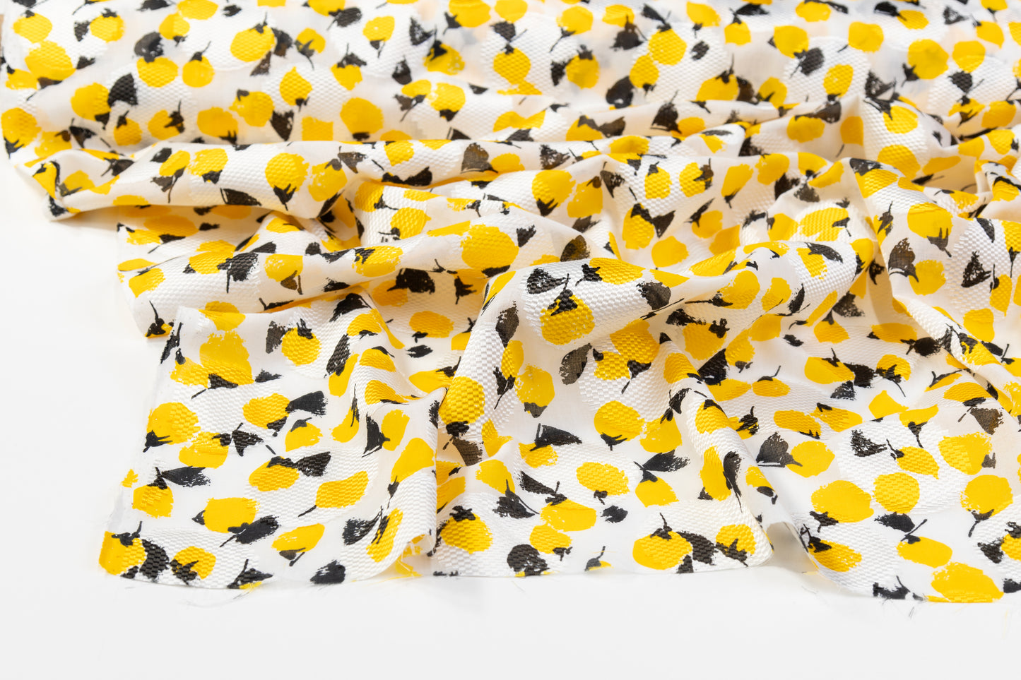 Printed Italian Cotton Fil Coupé - Yellow / Black / White