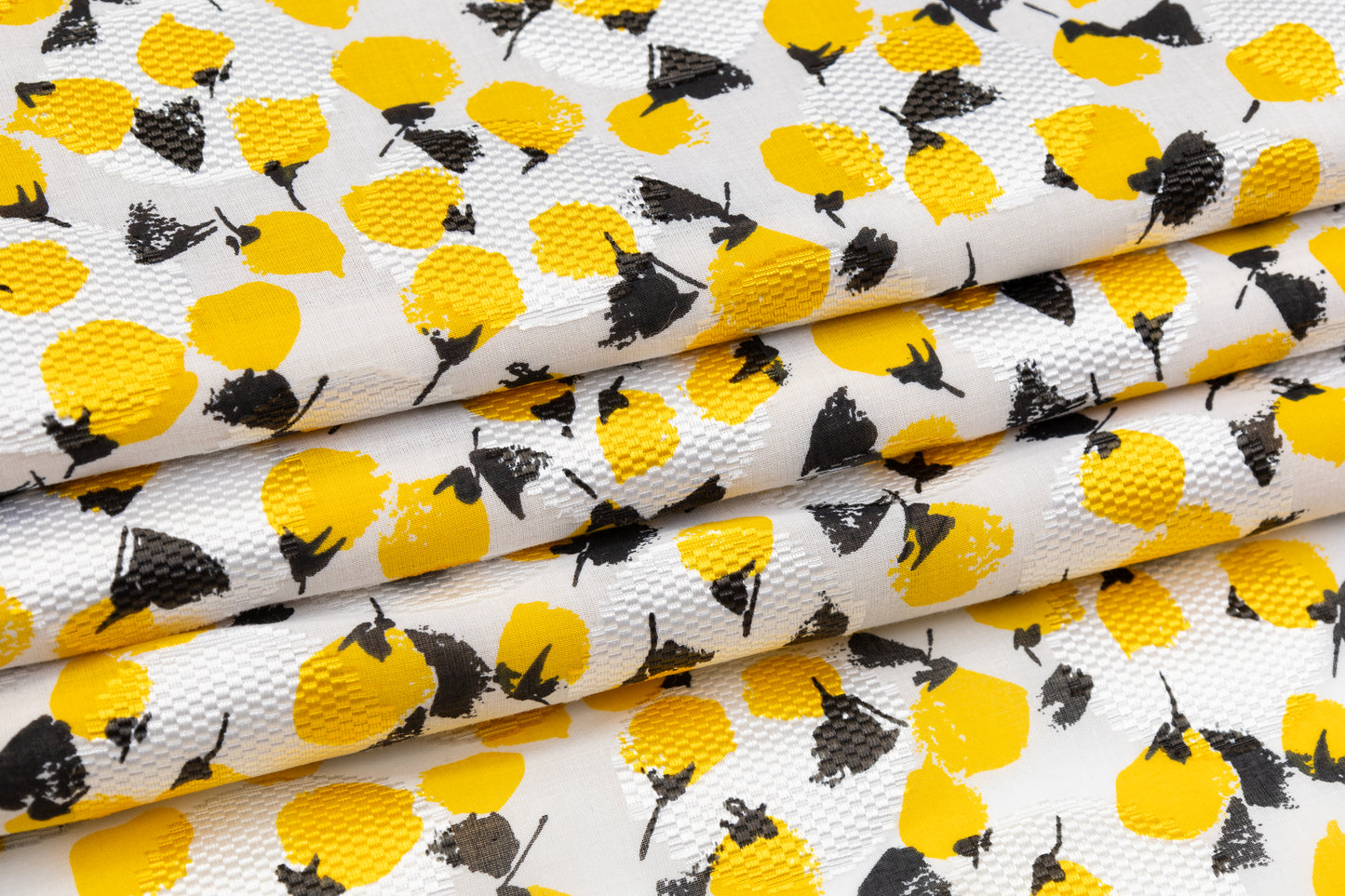 Printed Italian Cotton Fil Coupé - Yellow / Black / White