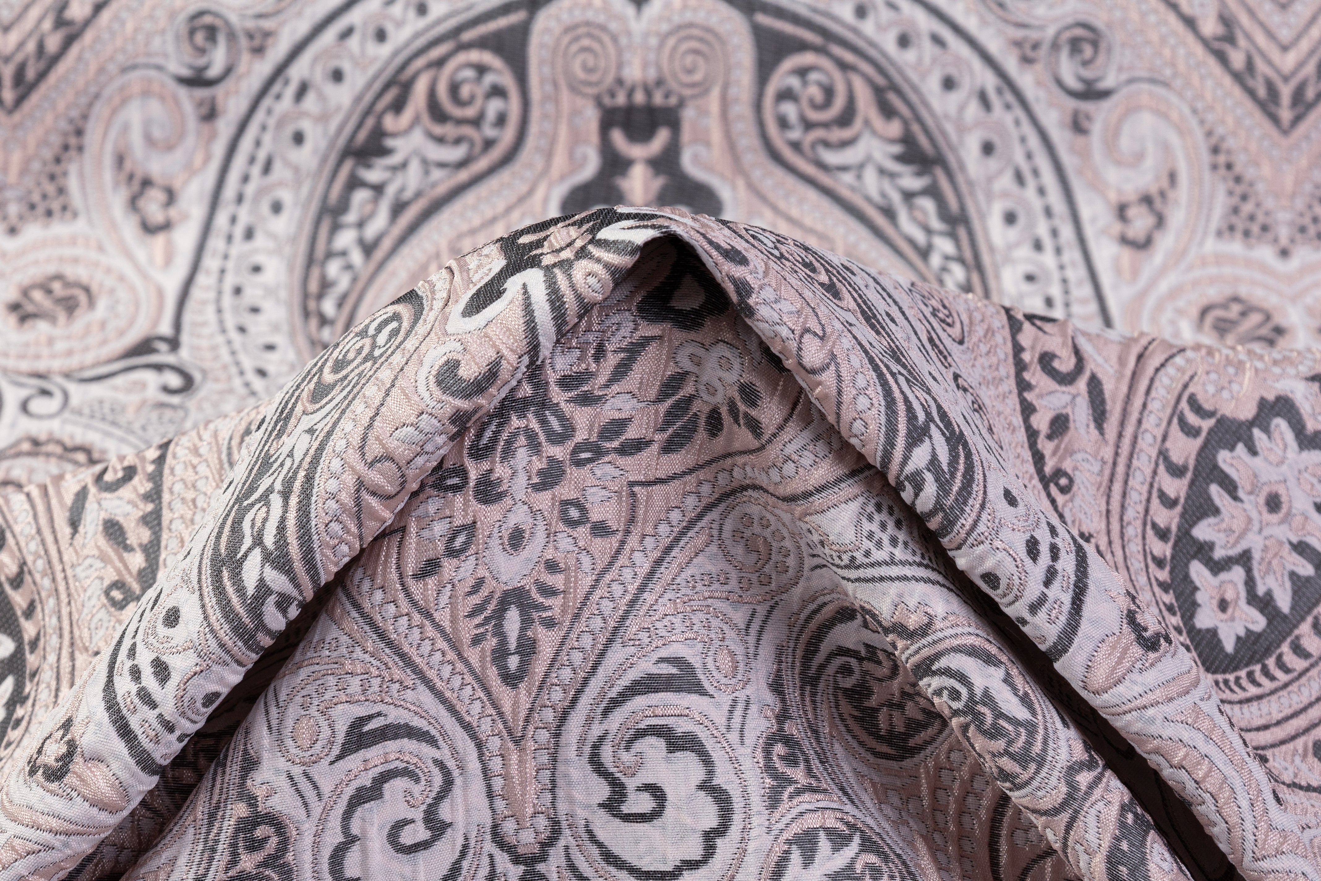 Damask Italian Brocade - Blush / Gray