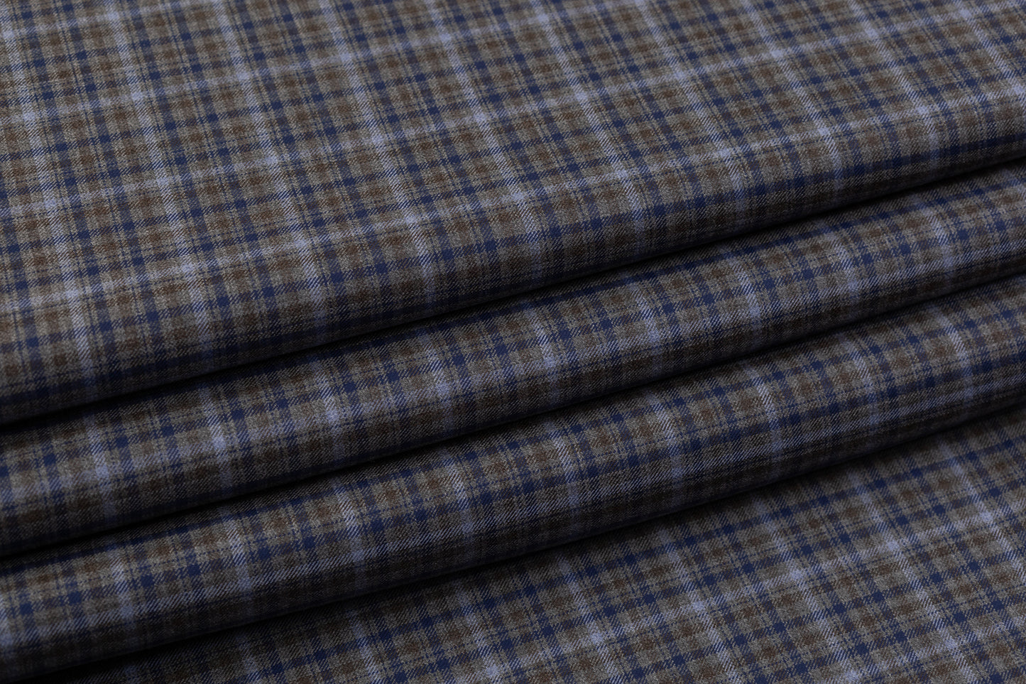 Checked Italian Wool Suiting - Gray / Blue