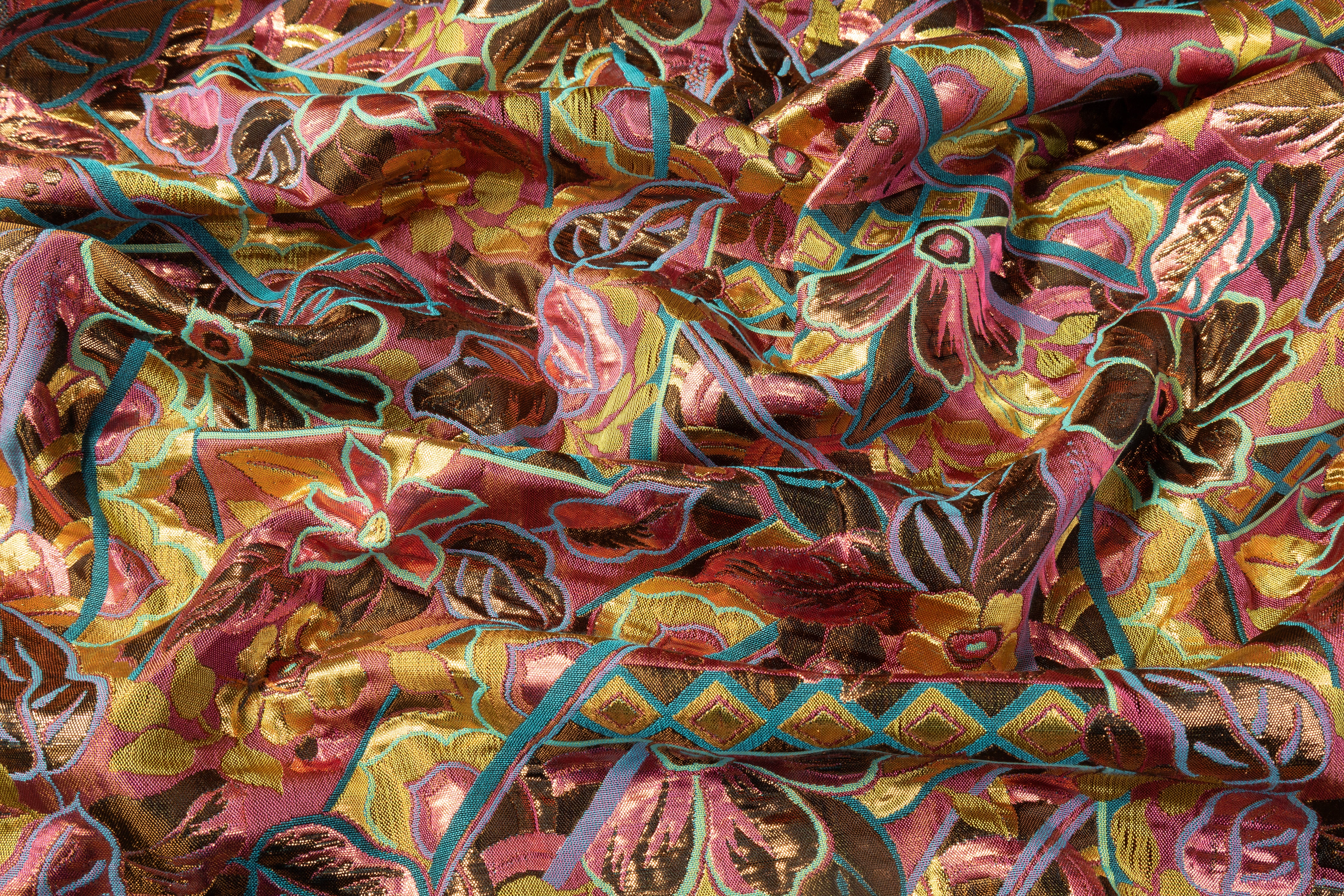 Floral Metallic Italian Brocade - Multicolor