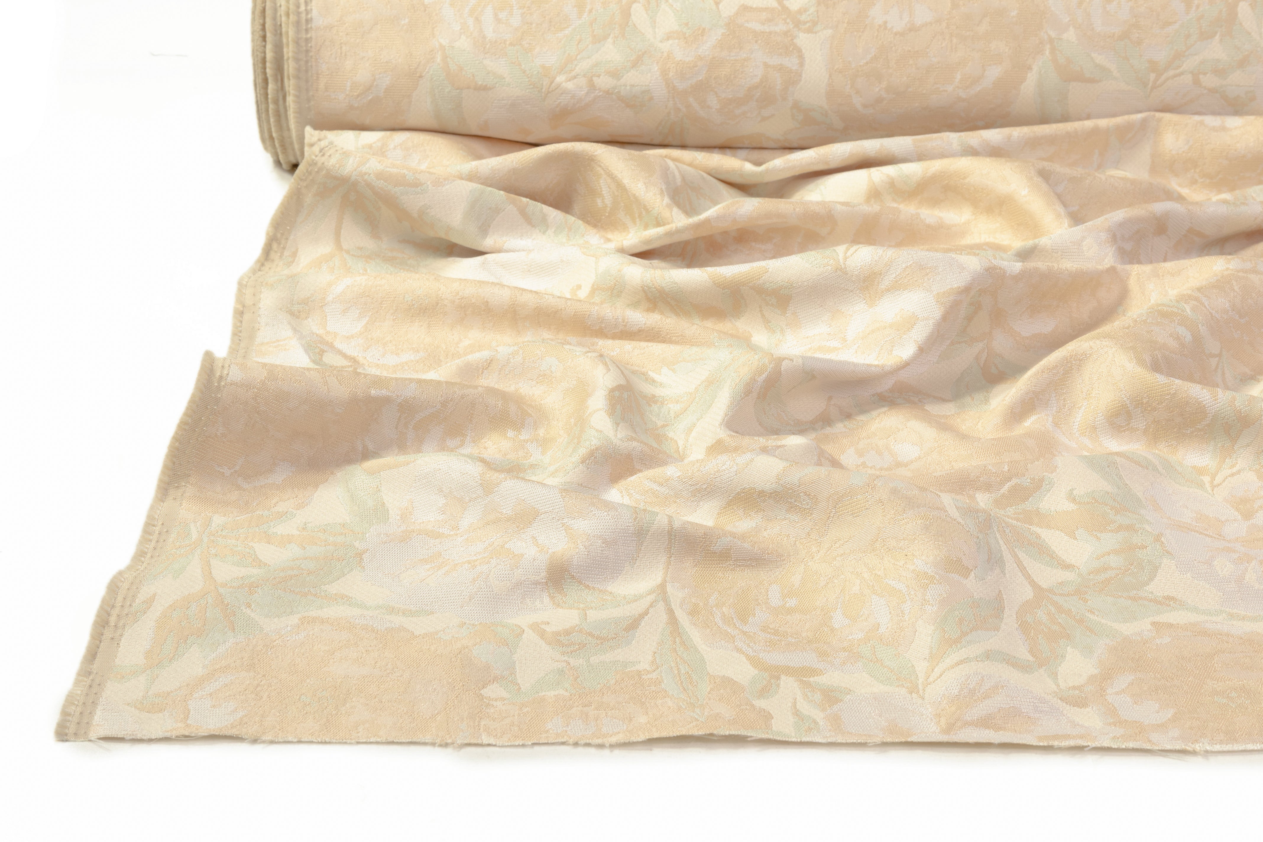 Floral Italian Brocade - Beige / Green