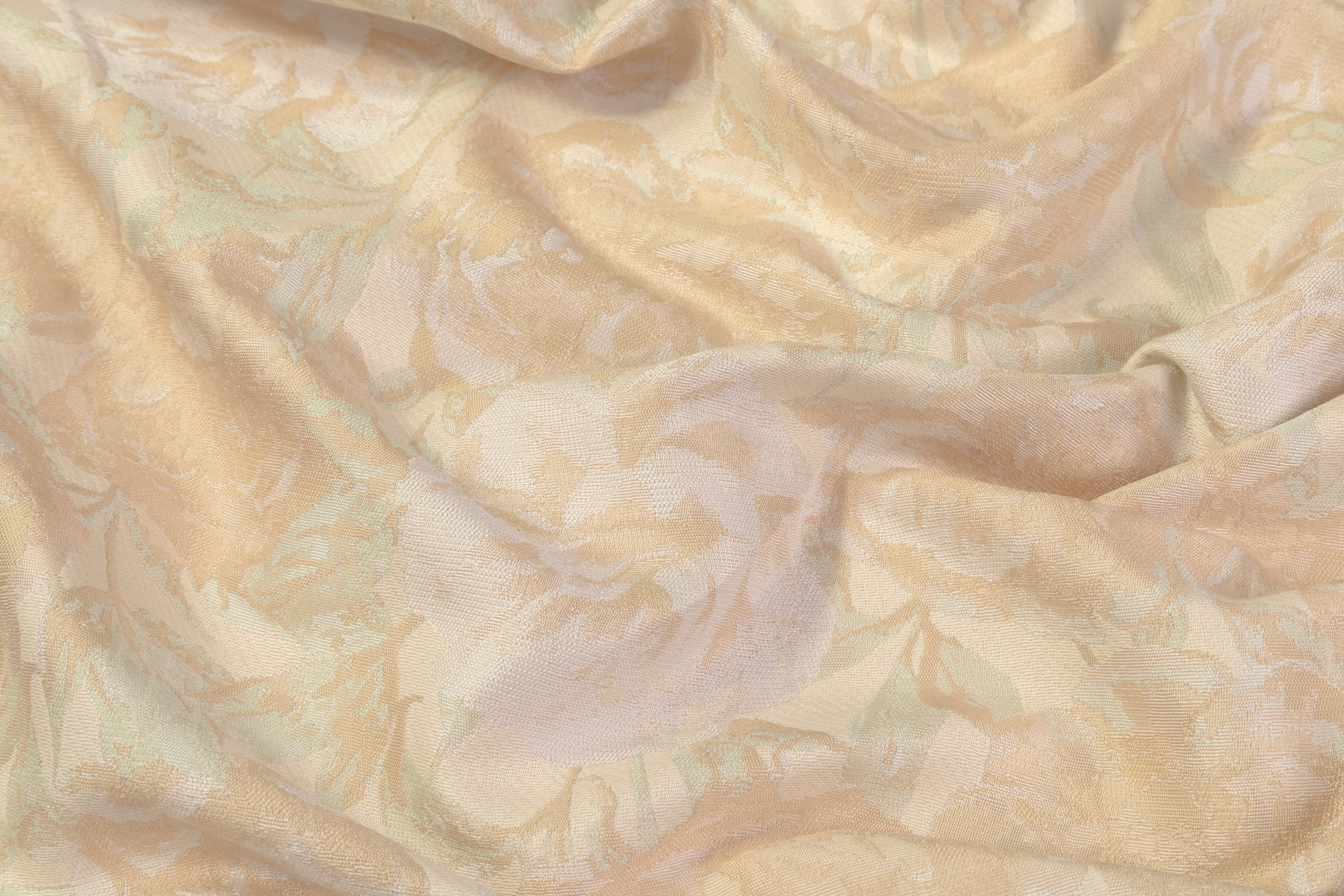 Floral Italian Brocade - Beige / Green
