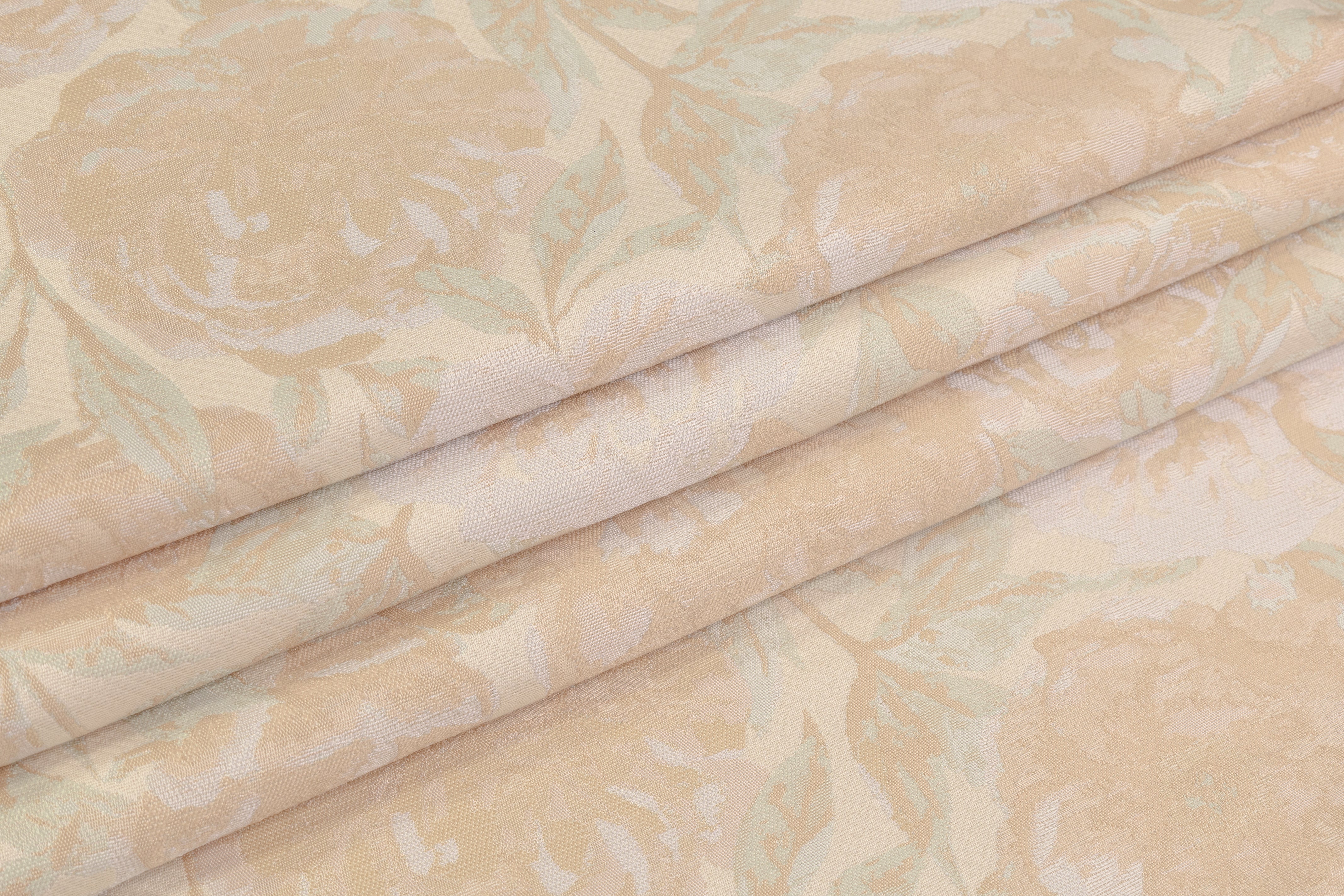 Floral Italian Brocade - Beige / Green
