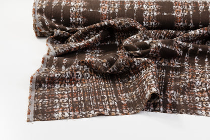 Double Faced Italian Linen Jacquard - Brown