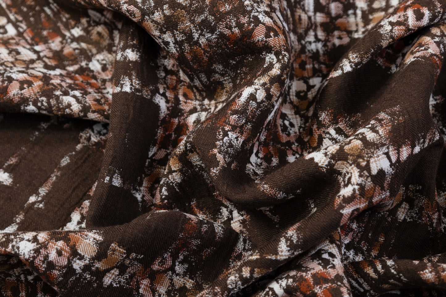 Double Faced Italian Linen Jacquard - Brown