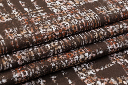 Double Faced Italian Linen Jacquard - Brown