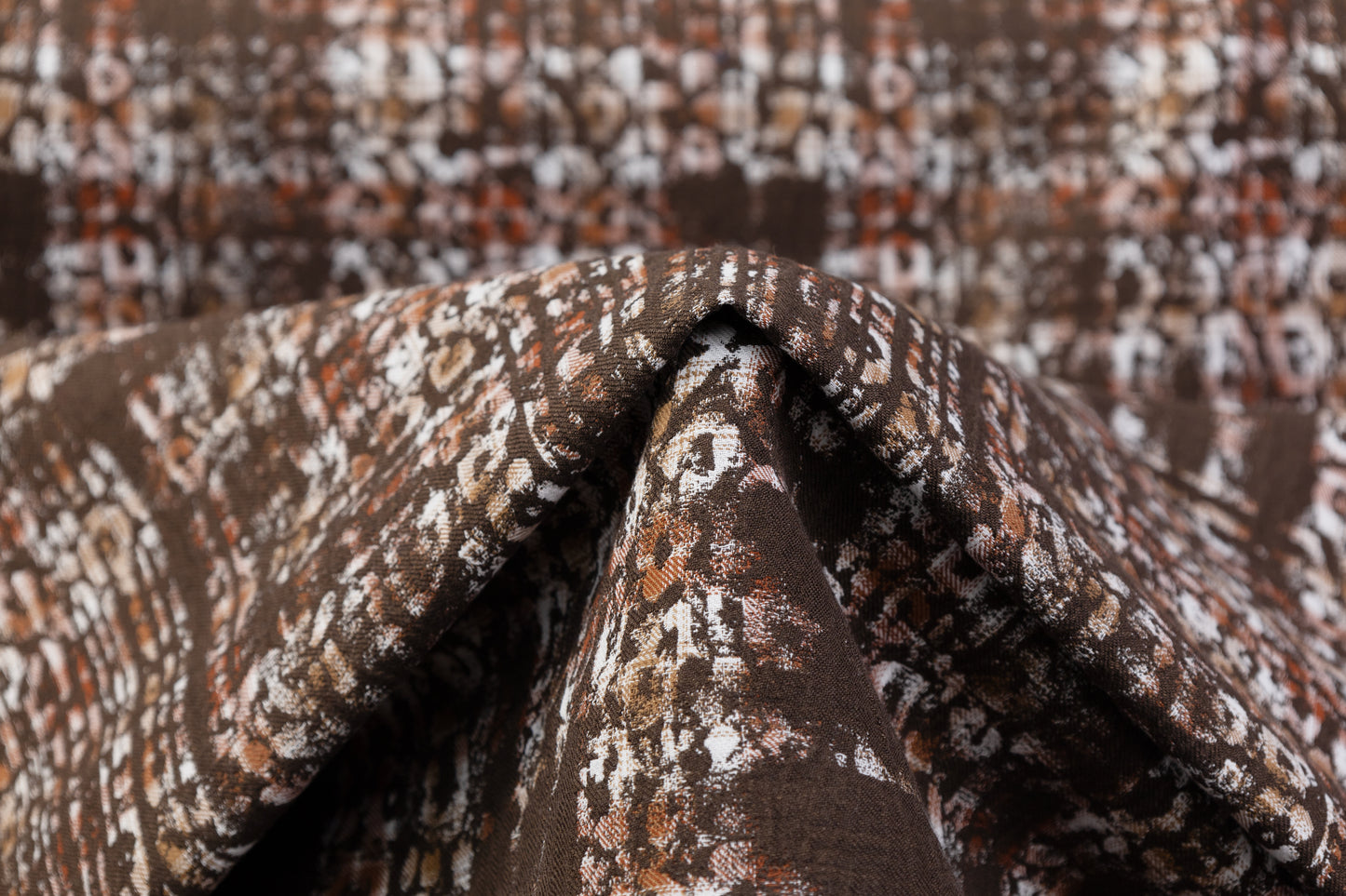 Double Faced Italian Linen Jacquard - Brown