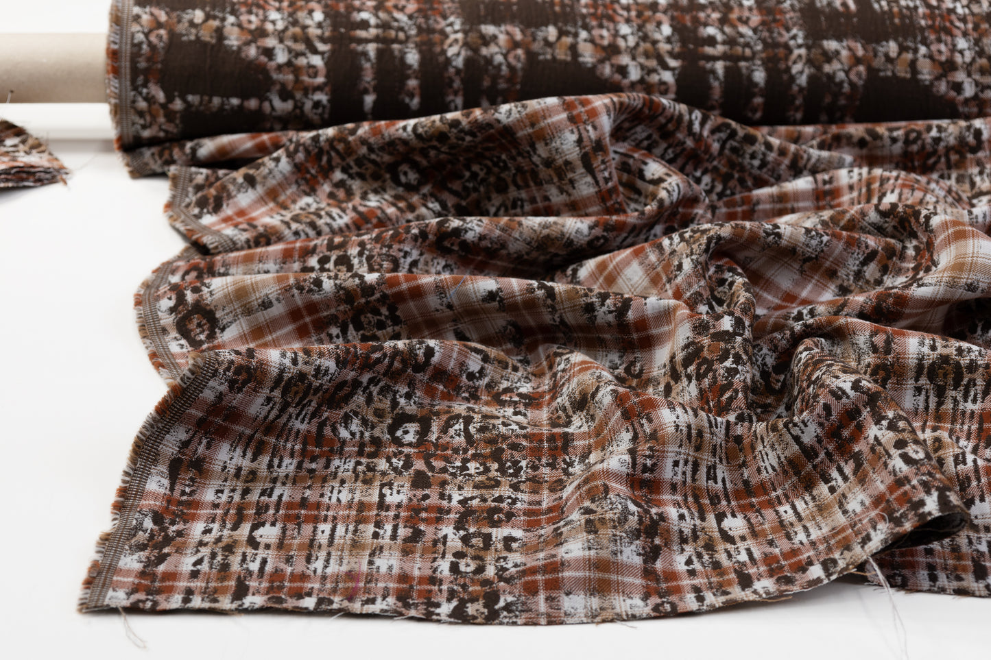 Double Faced Italian Linen Jacquard - Brown