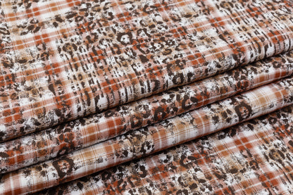 Double Faced Italian Linen Jacquard - Brown