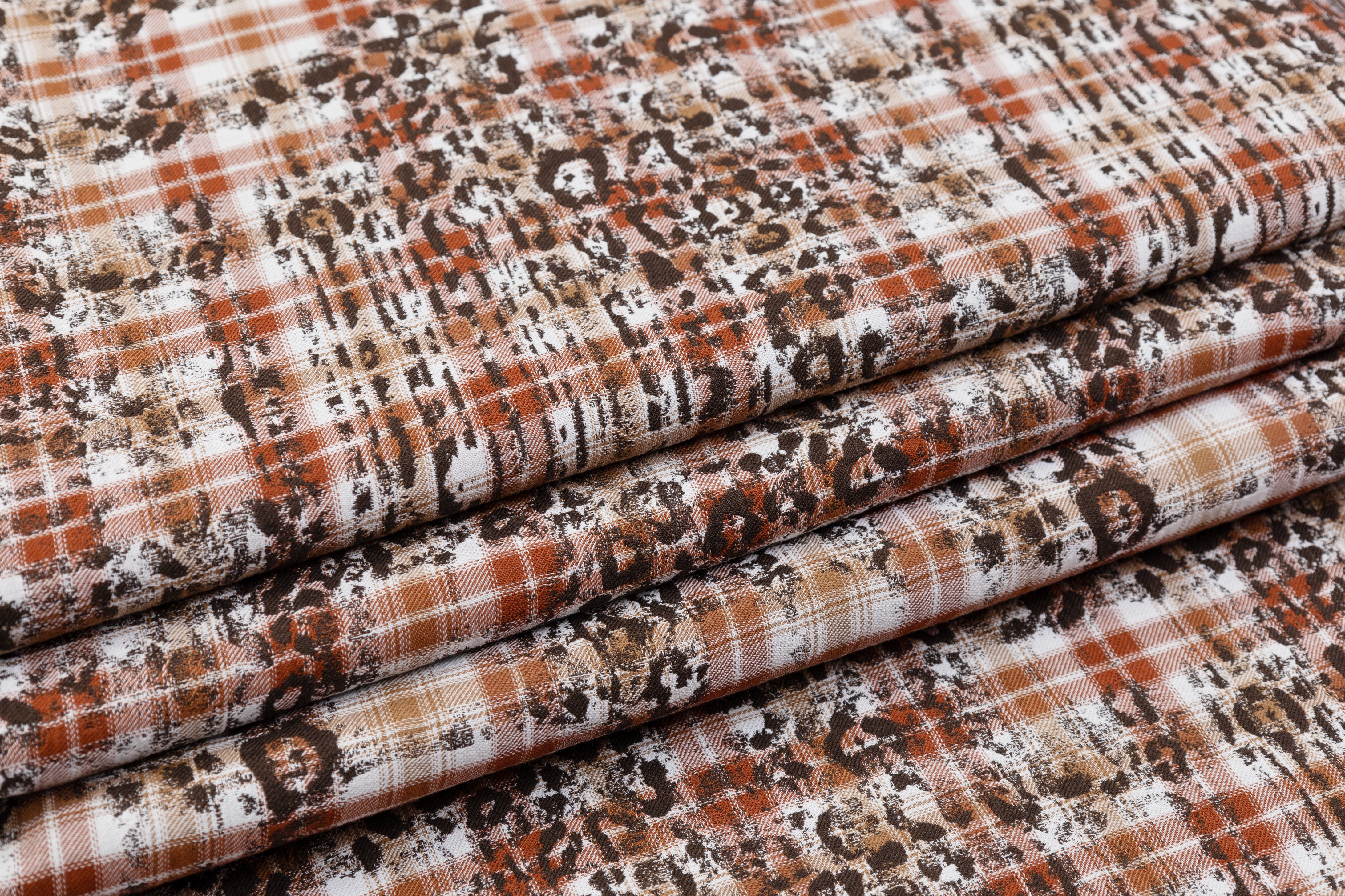 Double Faced Italian Linen Jacquard - Brown